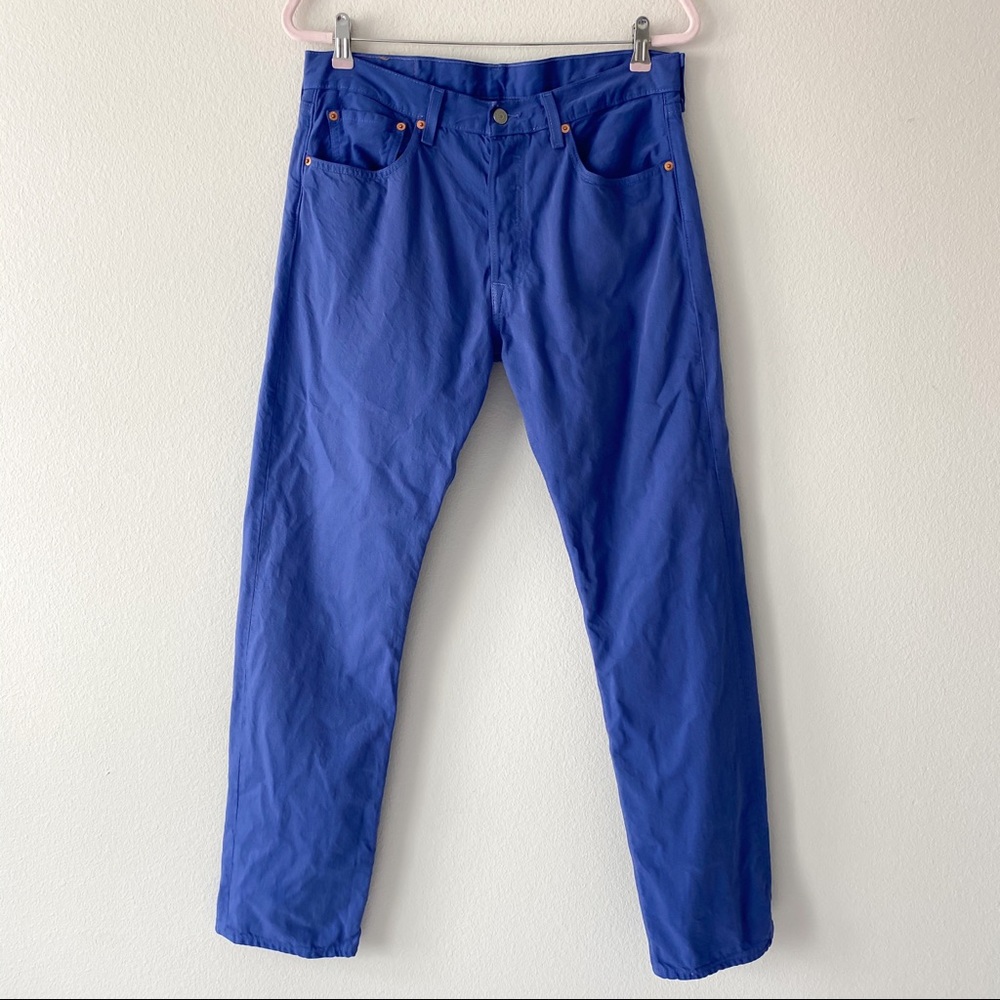 Levi's 501 Blue Straight Stretch Jeans Men's